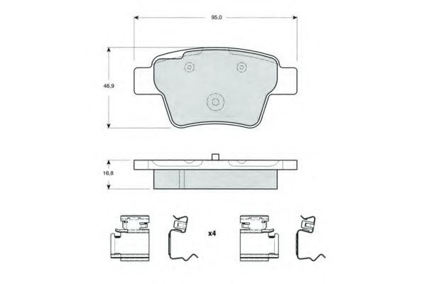 set placute frana,frana disc