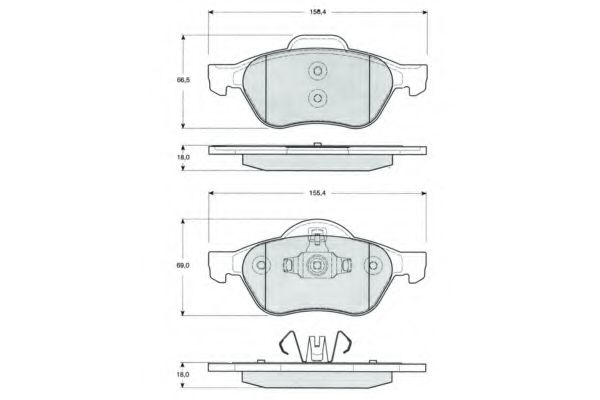 set placute frana,frana disc