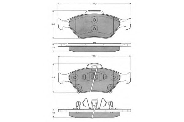 set placute frana,frana disc