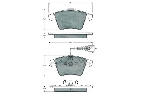 set placute frana,frana disc