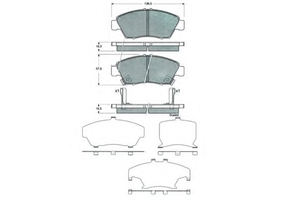 set placute frana,frana disc