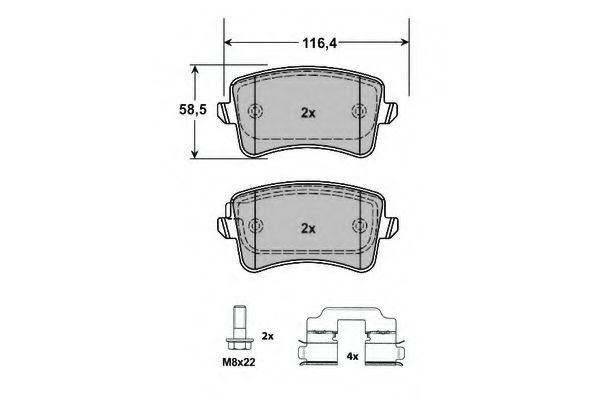 set placute frana,frana disc