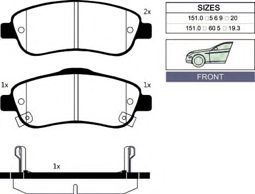 set placute frana,frana disc