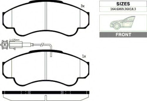 set placute frana,frana disc