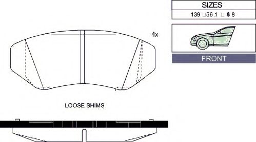 set placute frana,frana disc