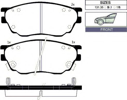 set placute frana,frana disc