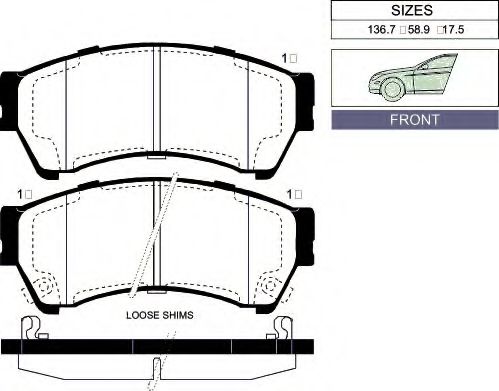 set placute frana,frana disc