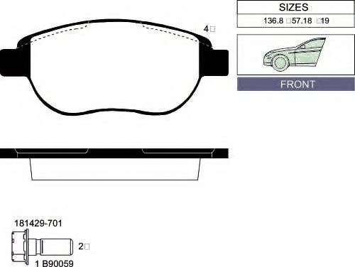 set placute frana,frana disc