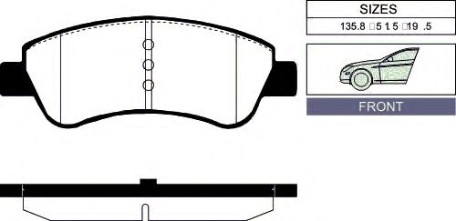 set placute frana,frana disc