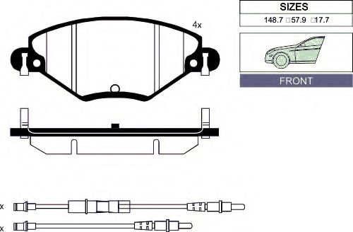 set placute frana,frana disc