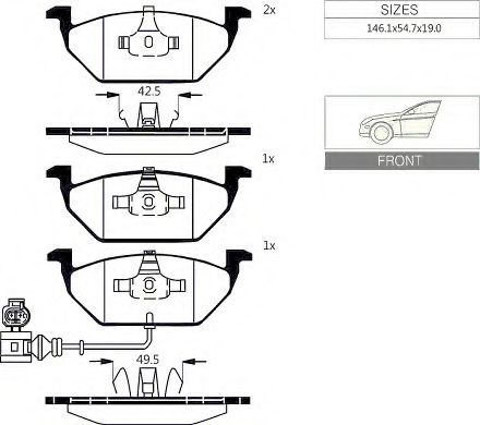 set placute frana,frana disc