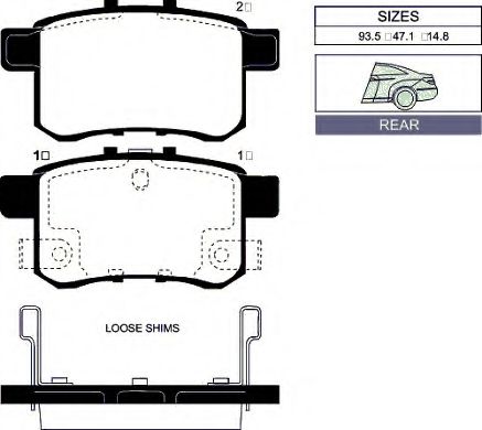 set placute frana,frana disc