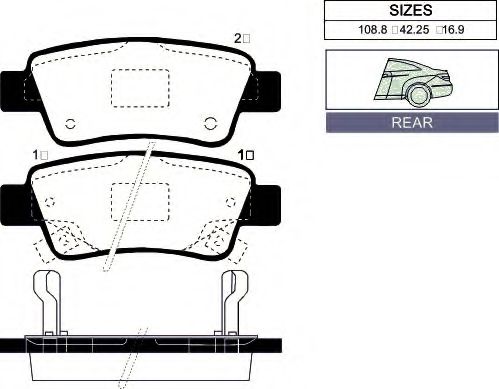 set placute frana,frana disc