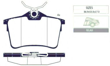 set placute frana,frana disc