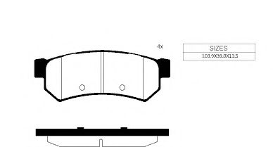 set placute frana,frana disc