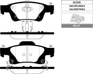 set placute frana,frana disc