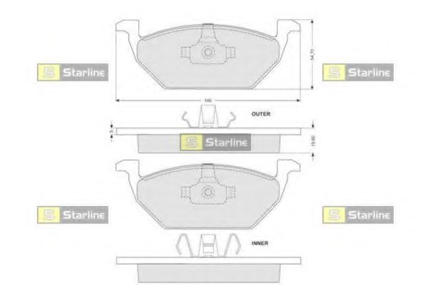 set placute frana,frana disc