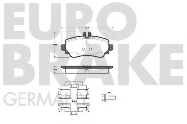 set placute frana,frana disc