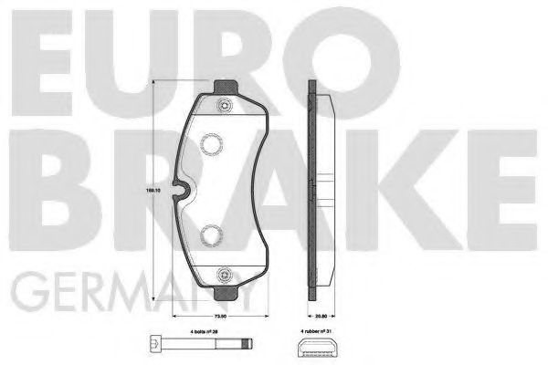 set placute frana,frana disc