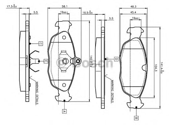 set placute frana,frana disc