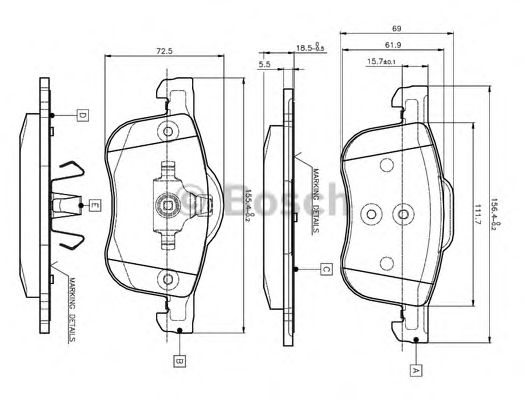 set placute frana,frana disc