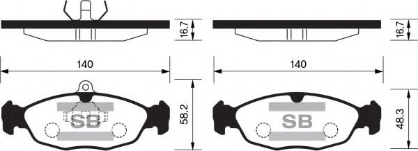 set placute frana,frana disc