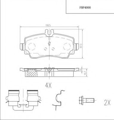 set placute frana,frana disc