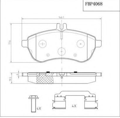 set placute frana,frana disc