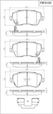 set placute frana,frana disc