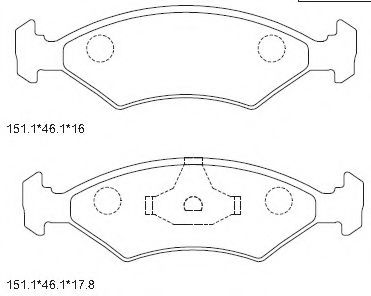 set placute frana,frana disc