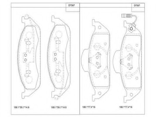 set placute frana,frana disc