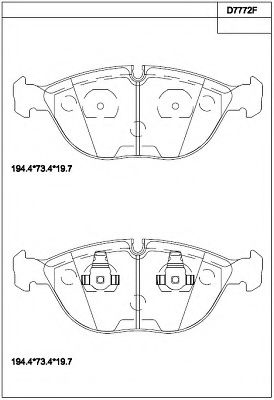 set placute frana,frana disc