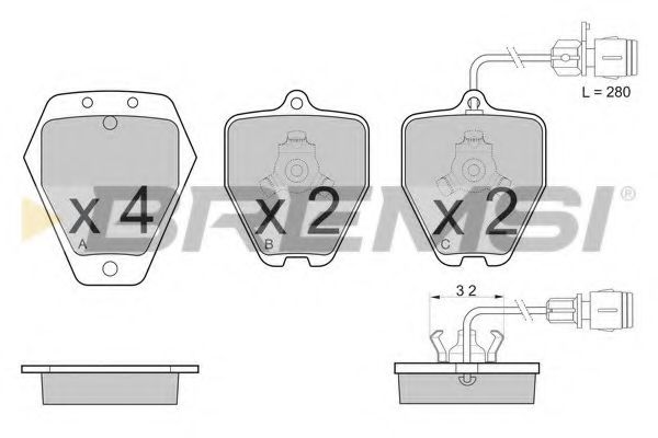 set placute frana,frana disc