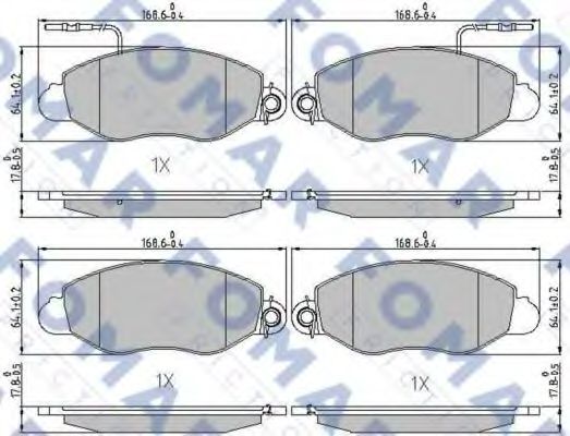 set placute frana,frana disc