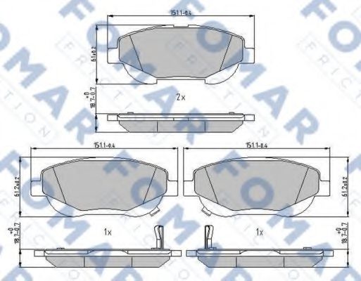 set placute frana,frana disc