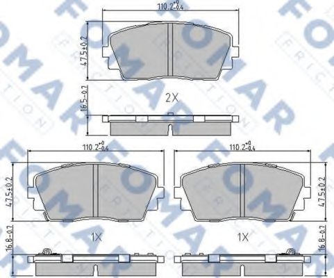 set placute frana,frana disc