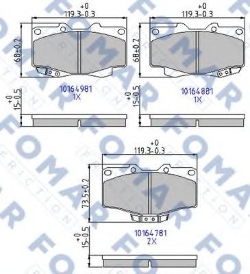 set placute frana,frana disc