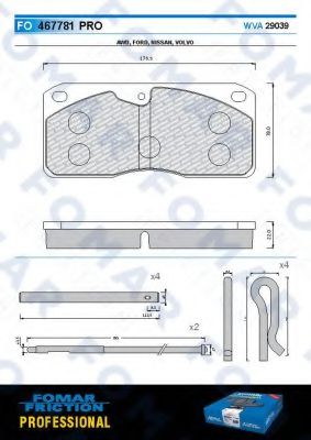 set placute frana,frana disc