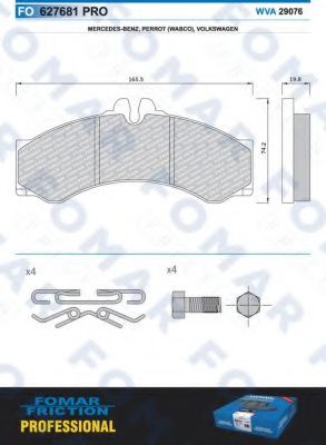 set placute frana,frana disc