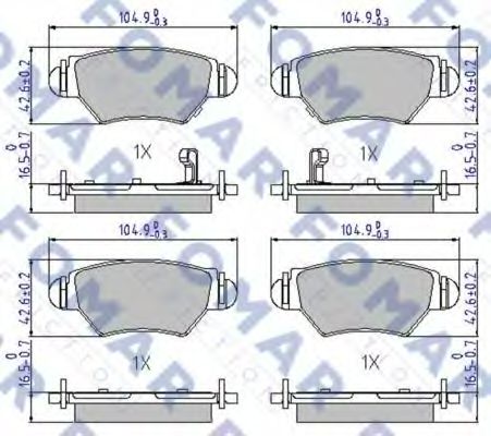 set placute frana,frana disc