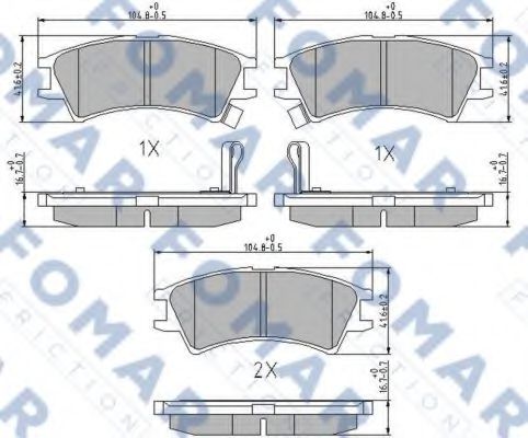 set placute frana,frana disc