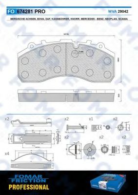 set placute frana,frana disc