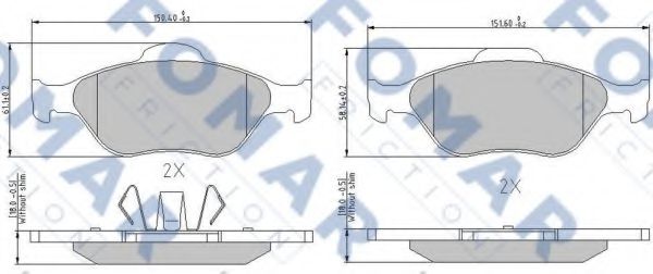 set placute frana,frana disc