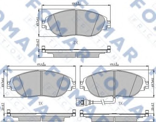 set placute frana,frana disc