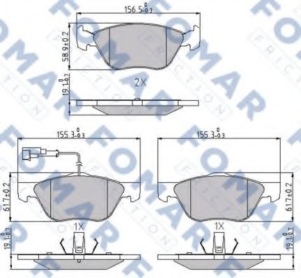 set placute frana,frana disc