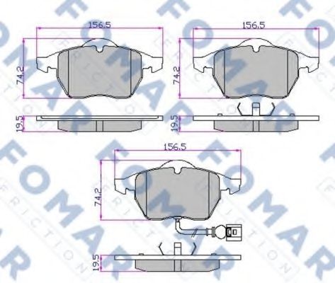 set placute frana,frana disc