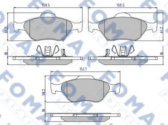 set placute frana,frana disc