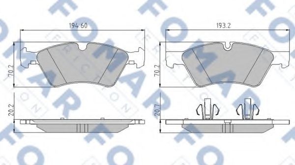 set placute frana,frana disc