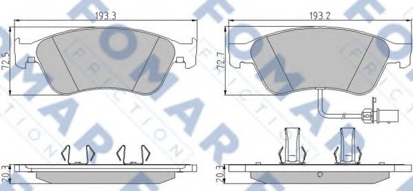 set placute frana,frana disc