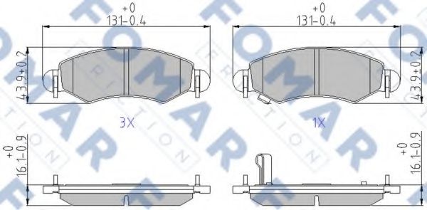 set placute frana,frana disc